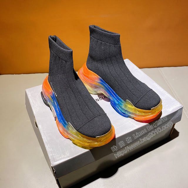 Balenciaga經典款男女鞋 巴黎世家頂級版本Triple-s高幫襪子鞋 巴黎世家復古做舊慢跑鞋 Balenciaga情侶款老爹鞋  hdbl1183